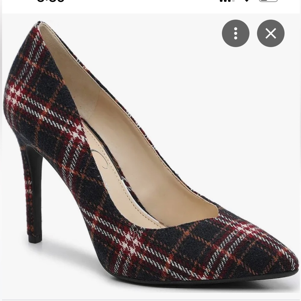 Jessica Simpson Plaid Heels - Red and Black